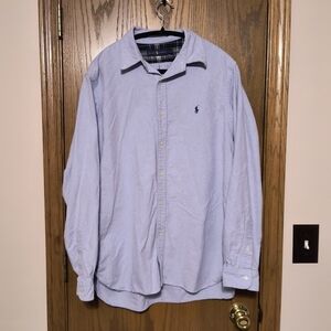 : ✨ Polo Ralph Lauren Blue Oxford w/ Plaid Trim Details ✨